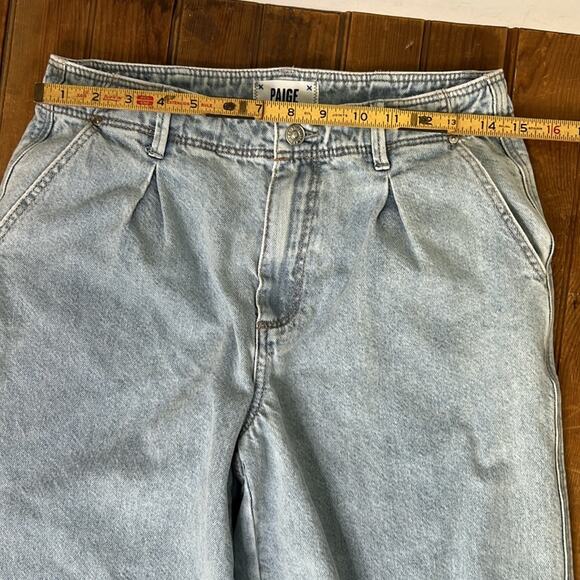Women’s Paige pleated baggy denim high rise jeans side pocket size 27 - Picture 2 of 10
